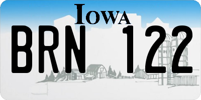IA license plate BRN122
