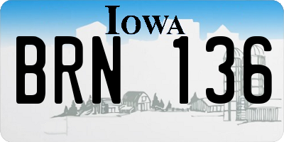 IA license plate BRN136
