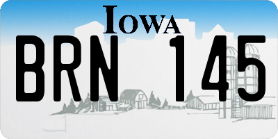 IA license plate BRN145