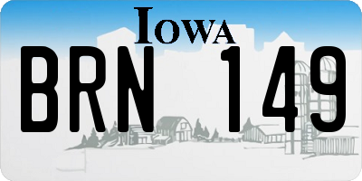 IA license plate BRN149