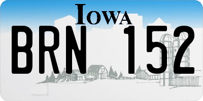 IA license plate BRN152