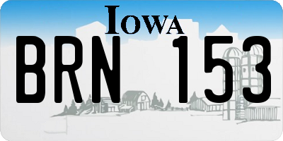 IA license plate BRN153
