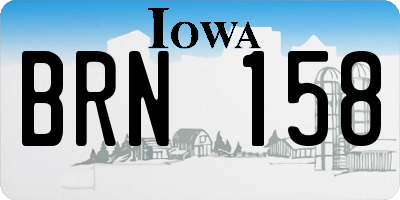IA license plate BRN158