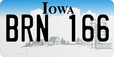 IA license plate BRN166