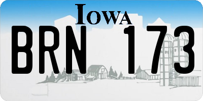 IA license plate BRN173