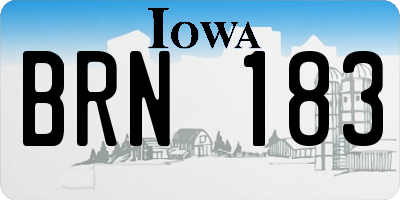 IA license plate BRN183