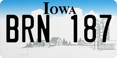 IA license plate BRN187