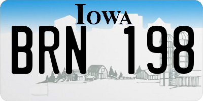 IA license plate BRN198