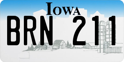 IA license plate BRN211