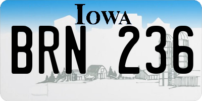 IA license plate BRN236