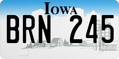 IA license plate BRN245
