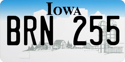 IA license plate BRN255