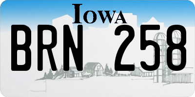 IA license plate BRN258