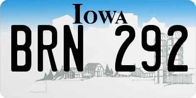 IA license plate BRN292