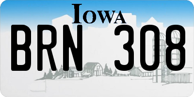 IA license plate BRN308