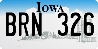 IA license plate BRN326