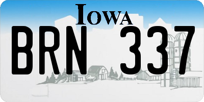 IA license plate BRN337