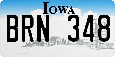 IA license plate BRN348