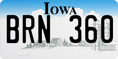 IA license plate BRN360
