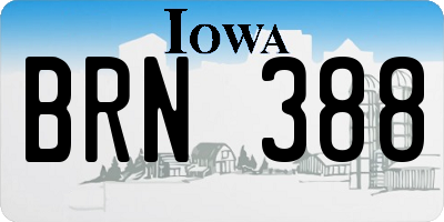 IA license plate BRN388