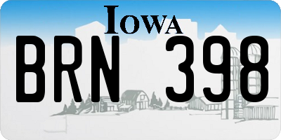 IA license plate BRN398
