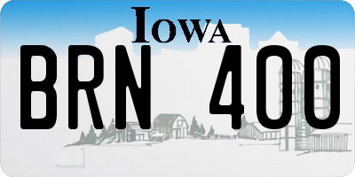 IA license plate BRN400