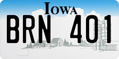 IA license plate BRN401