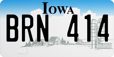 IA license plate BRN414