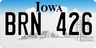 IA license plate BRN426