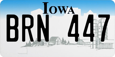 IA license plate BRN447