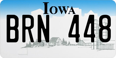 IA license plate BRN448