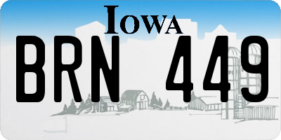 IA license plate BRN449