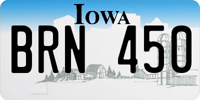 IA license plate BRN450