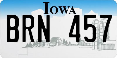 IA license plate BRN457