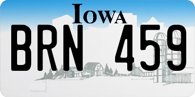 IA license plate BRN459