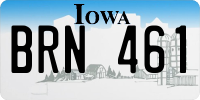 IA license plate BRN461