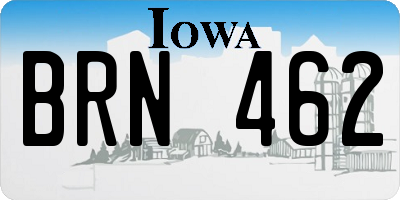 IA license plate BRN462
