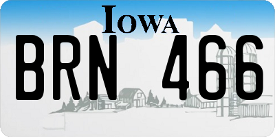 IA license plate BRN466