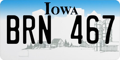 IA license plate BRN467