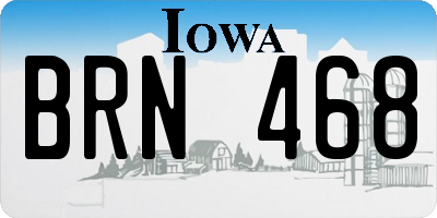 IA license plate BRN468