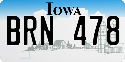 IA license plate BRN478