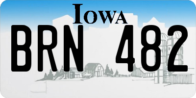 IA license plate BRN482