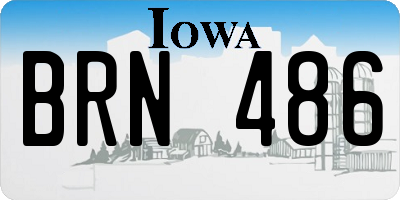 IA license plate BRN486
