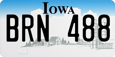 IA license plate BRN488