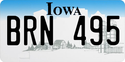 IA license plate BRN495