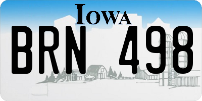 IA license plate BRN498