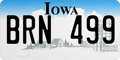 IA license plate BRN499