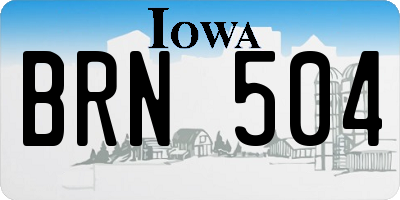IA license plate BRN504