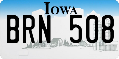 IA license plate BRN508