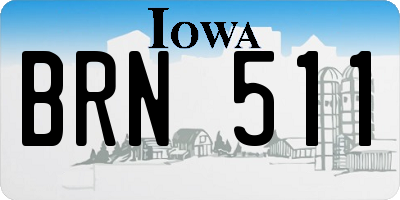 IA license plate BRN511